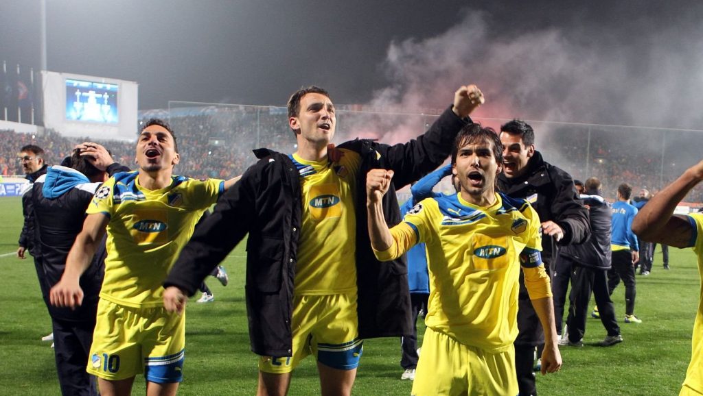 APOEL Nicosia vs Lyon Celebration Champions League