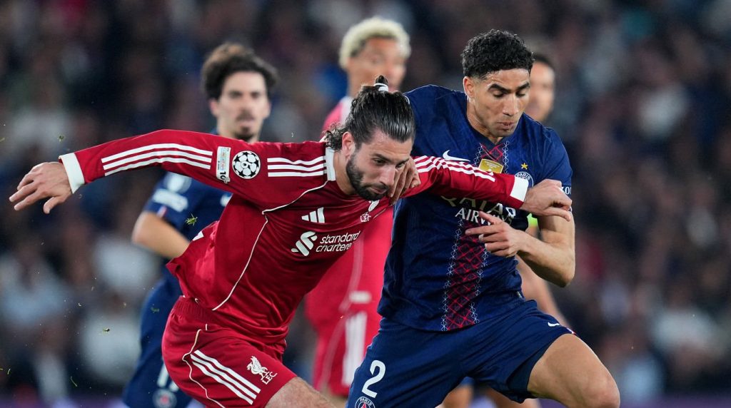 Dominik Szoboszlai Liverpool Achraf Hakimi Paris Saint-Germain UEFA Champions League 2025/26 Liverpool vs PSG