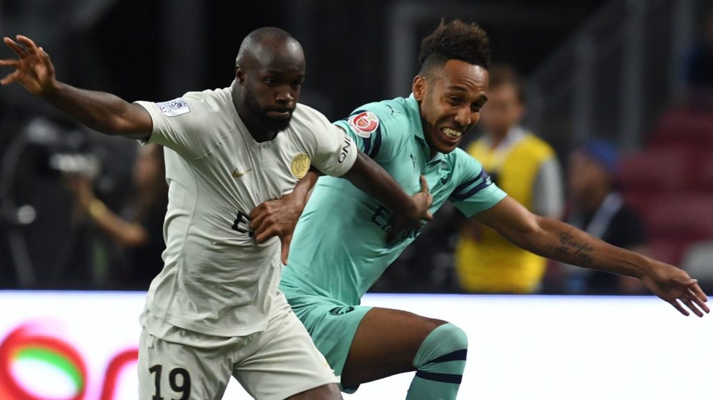 Pierre-Emerick Aubameyang Arsenal Lassana Diarra PSG 2018