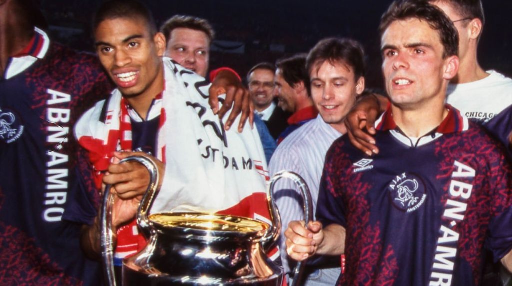 Marc OVERMARS Winston BOGARDE Ajax Champions League Final match between Ajax Amsterdam and Milan AC 1995
