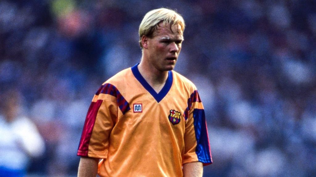 Ronald Koeman during the 1992 Champions League Final match between Barcelona and Sampdoria