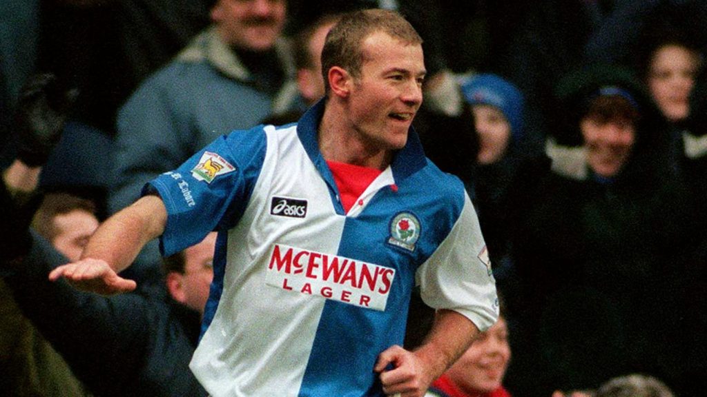 Alan Shearer of Blackburn Rovers 1996