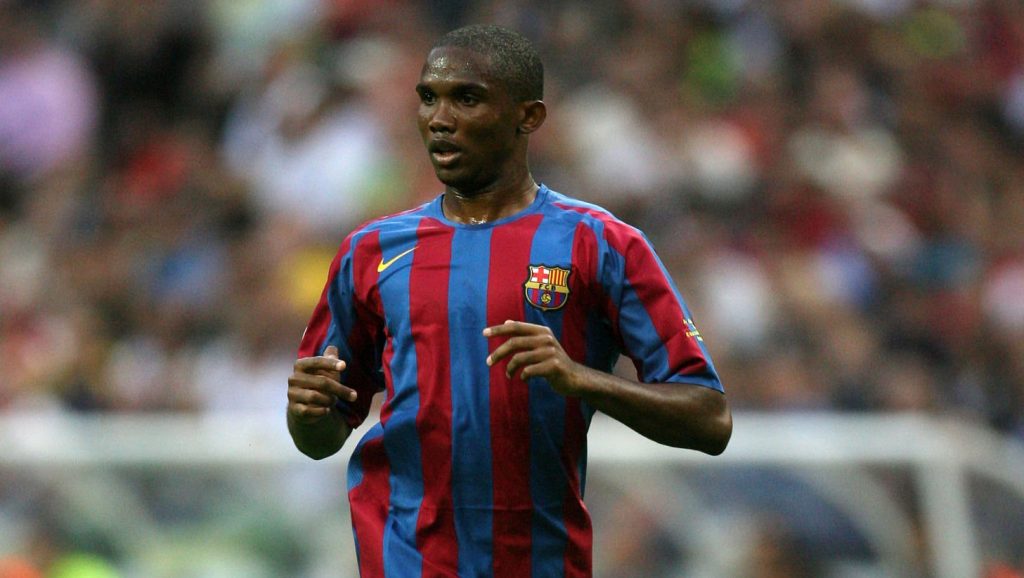 Samuel Eto'o Barcelona UEFA Champions League Final between FC Barcelona and Arsenal 2006