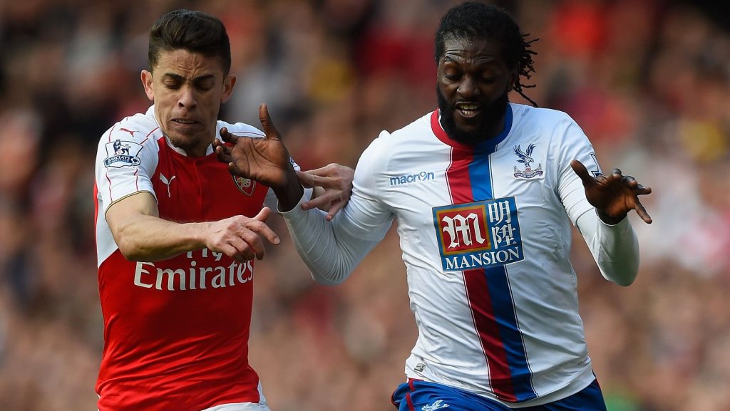 Emmanuel Adebayor Crystal Palace Gabriel Paulista Arsenal Premier League 2016