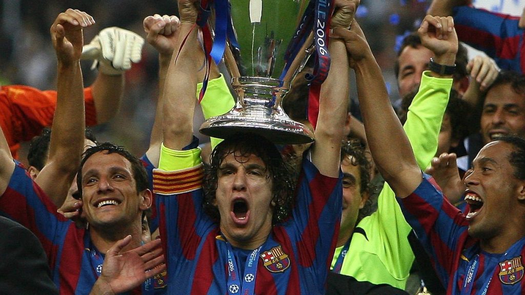 Carles Puyol Barcelona UEFA Champions League Final between Barcelona and Arsenal 2006