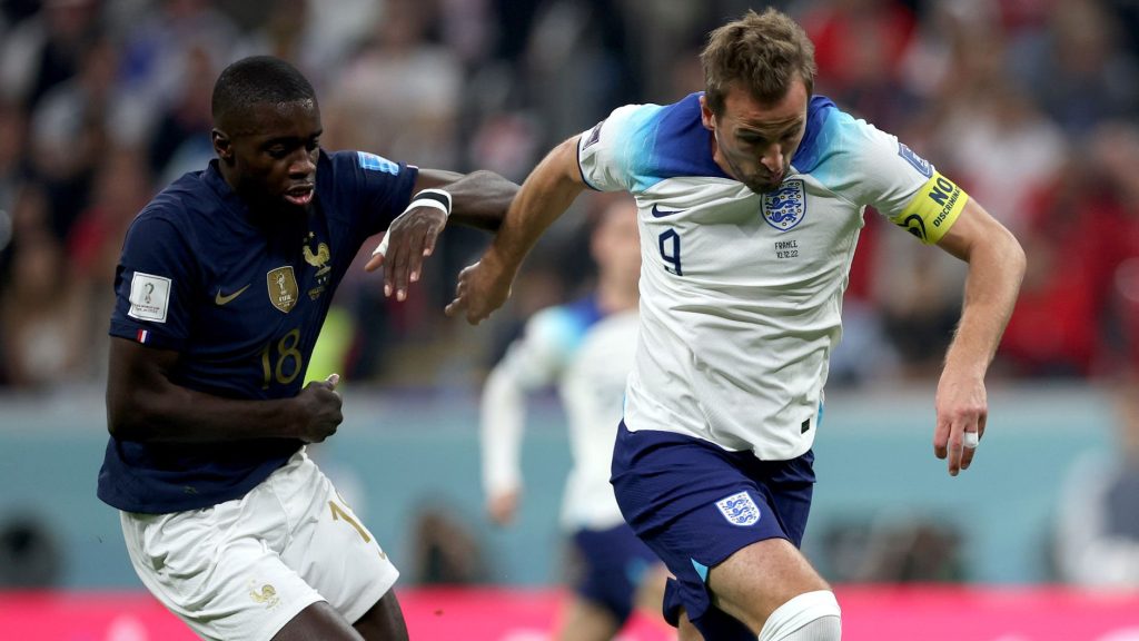 Harry Kane England Dayot Upamecano France FIFA World Cup Qatar 2022