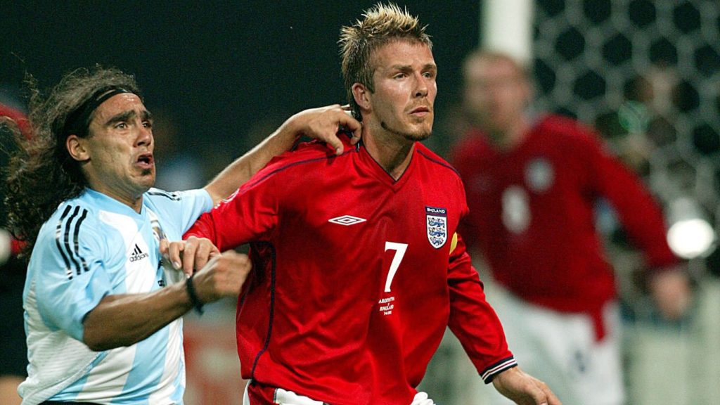 Juan Sorin Argentina David Beckham England FIFA World Cup Finals 2002 Group F