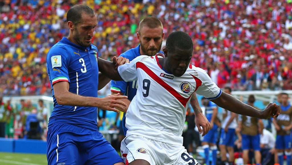Joel Campbell Costa Rica Giorgio Chiellini Daniele De Rossi Italy 2014 FIFA World Cup