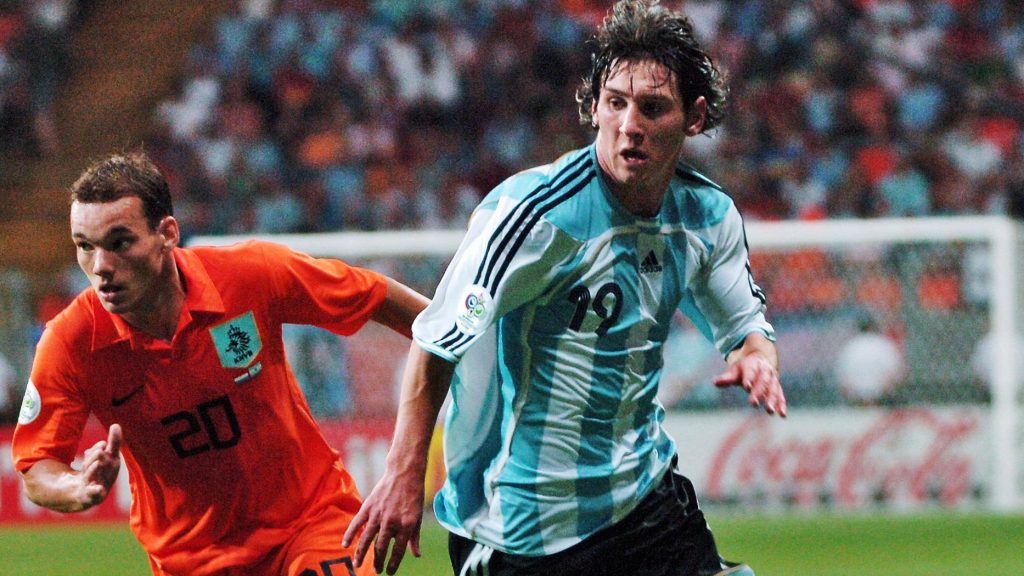 Lionel Messi Wesley Sneijder Group C World Cup 2006 Netherlands vs Argentina