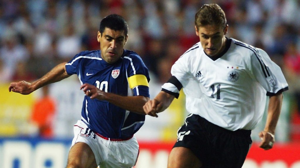 Miroslav Klose Germany Claudio Reyna USA FIFA World Cup Finals 2002