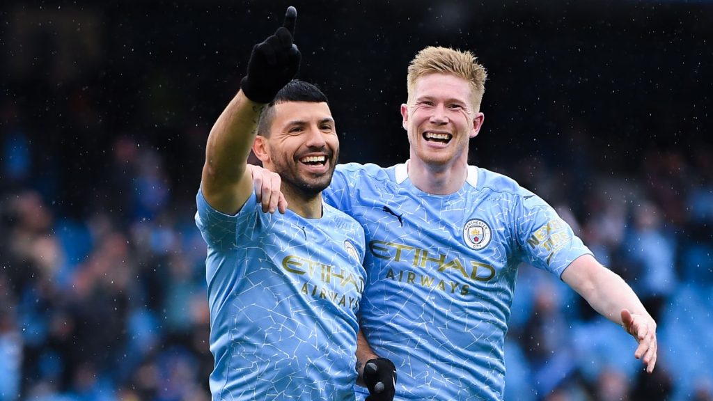Sergio Aguero Manchester City Kevin De Bruyne Premier League 2021