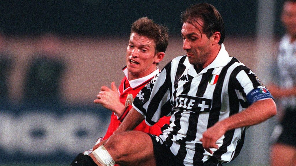 Antonio Conte Juventus Jesper Blomqvist Manchester United Champions League Semi-Final Second Leg Juventus Manchester United 1999