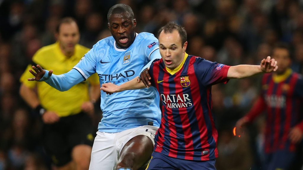 Yaya Toure Manchester City Andres Iniesta FC Barcelona