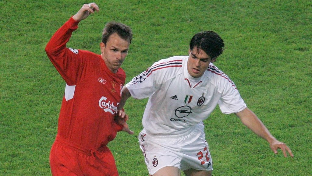 Liverpool Dietmar Hamann Kaka AC Milan Champions League final between Liverpool and AC Milan 2005 Istanbul