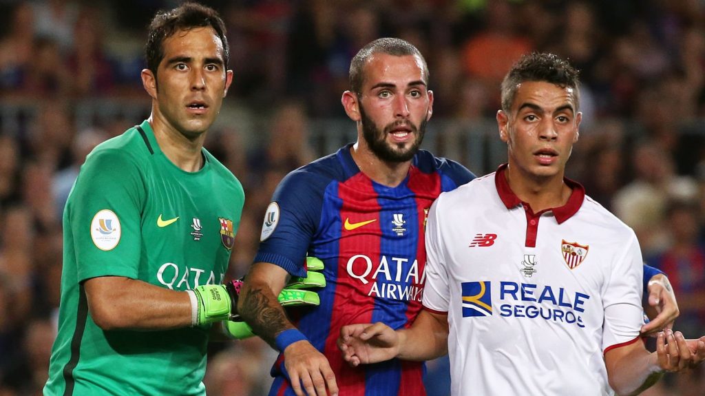 Wissam Ben Yedder Aleix Vidal Claudio Bravo FC Barcelona Sevilla CF 2016