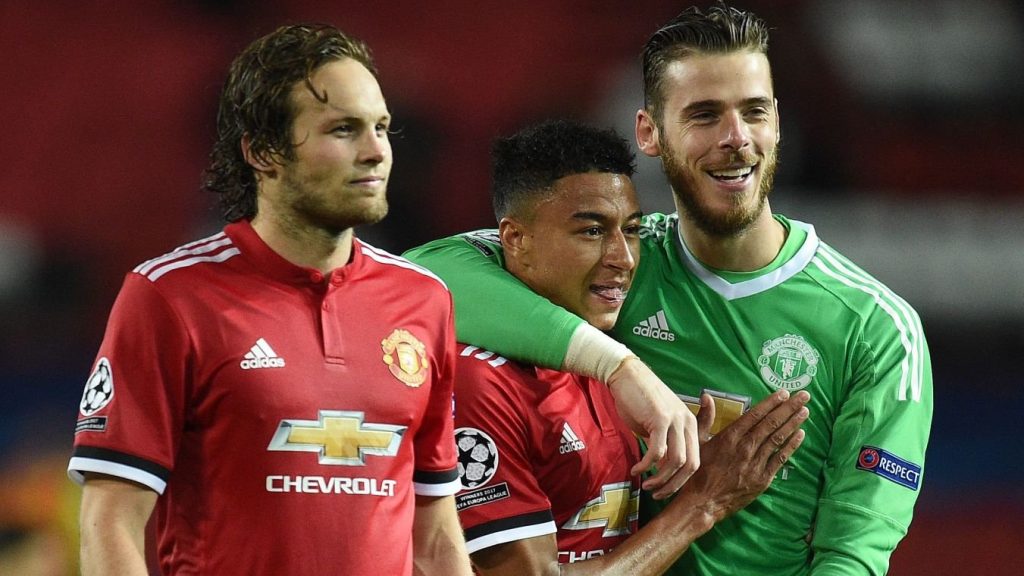 Daley Blind Jesse Lingard David de Gea 2017