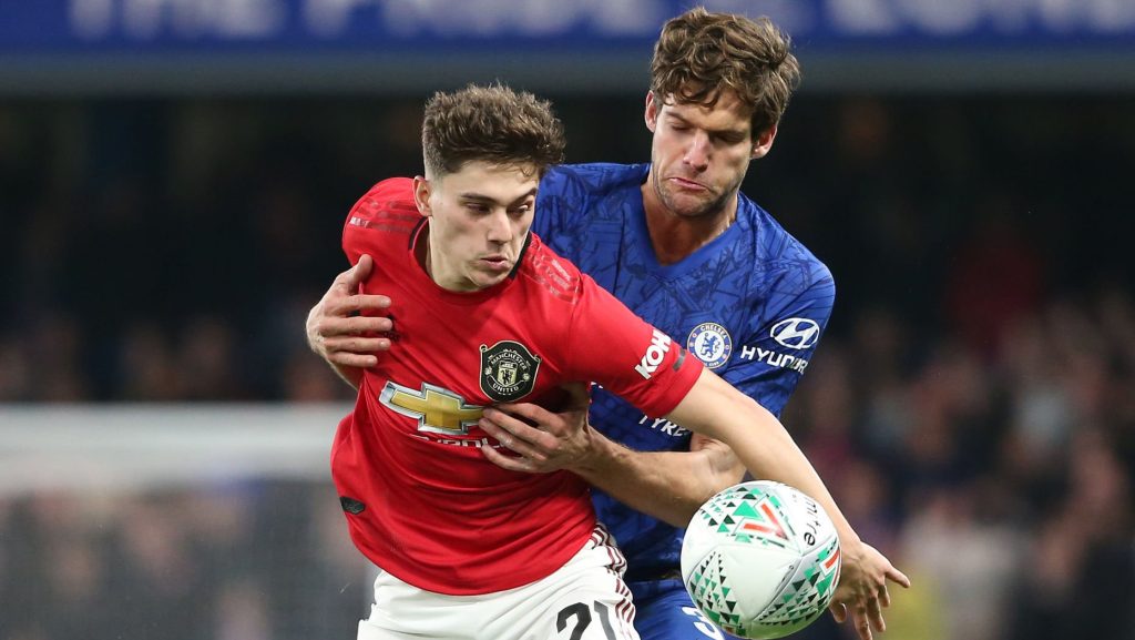 Marcos Alonso Chelsea Daniel James Manchester United 2019