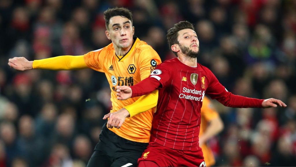 Adam Lallana Liverpool Maximilin Kilman Wolverhampton Wanderers 2019