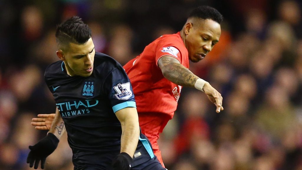 Sergio Aguero Manchester City Nathaniel Clyne Liverpool Premier League 2016