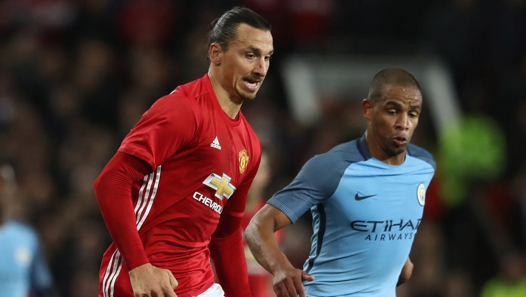 Zlatan Ibrahimovic Manchester United Fernando Manchester City EFL Cup 2016