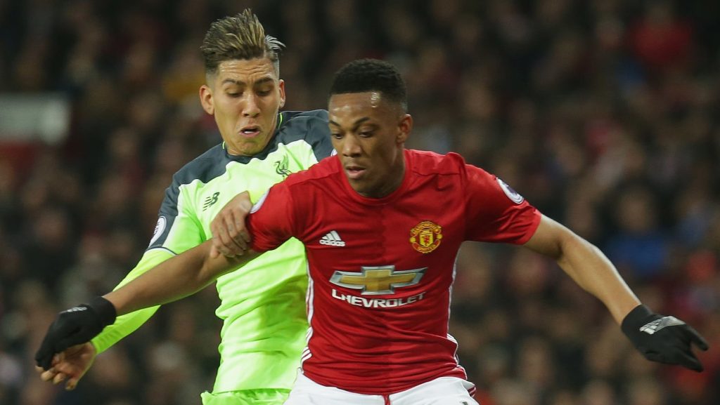 Anthony Martial Manchester United Roberto Firmino Liverpool Premier League 2017