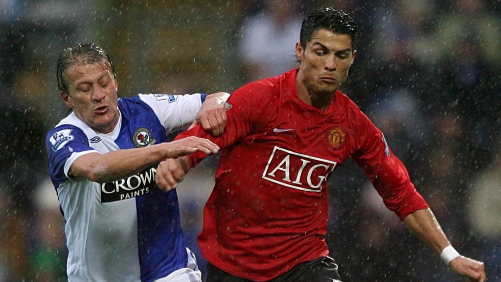 Blackburn Rovers Tugay Kerimoglu Manchester United Cristiano Ronaldo 2008