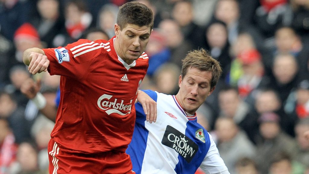 Blackburn Rovers Morten Gamst Pedersen Liverpool Steven Gerrard 2010